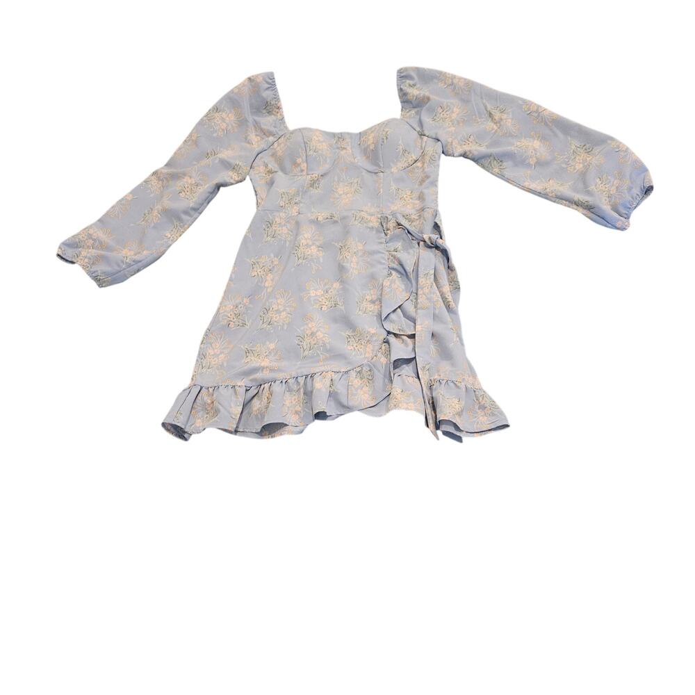 Lily Rose Blue Floral Mini Dress XL Cottagecore